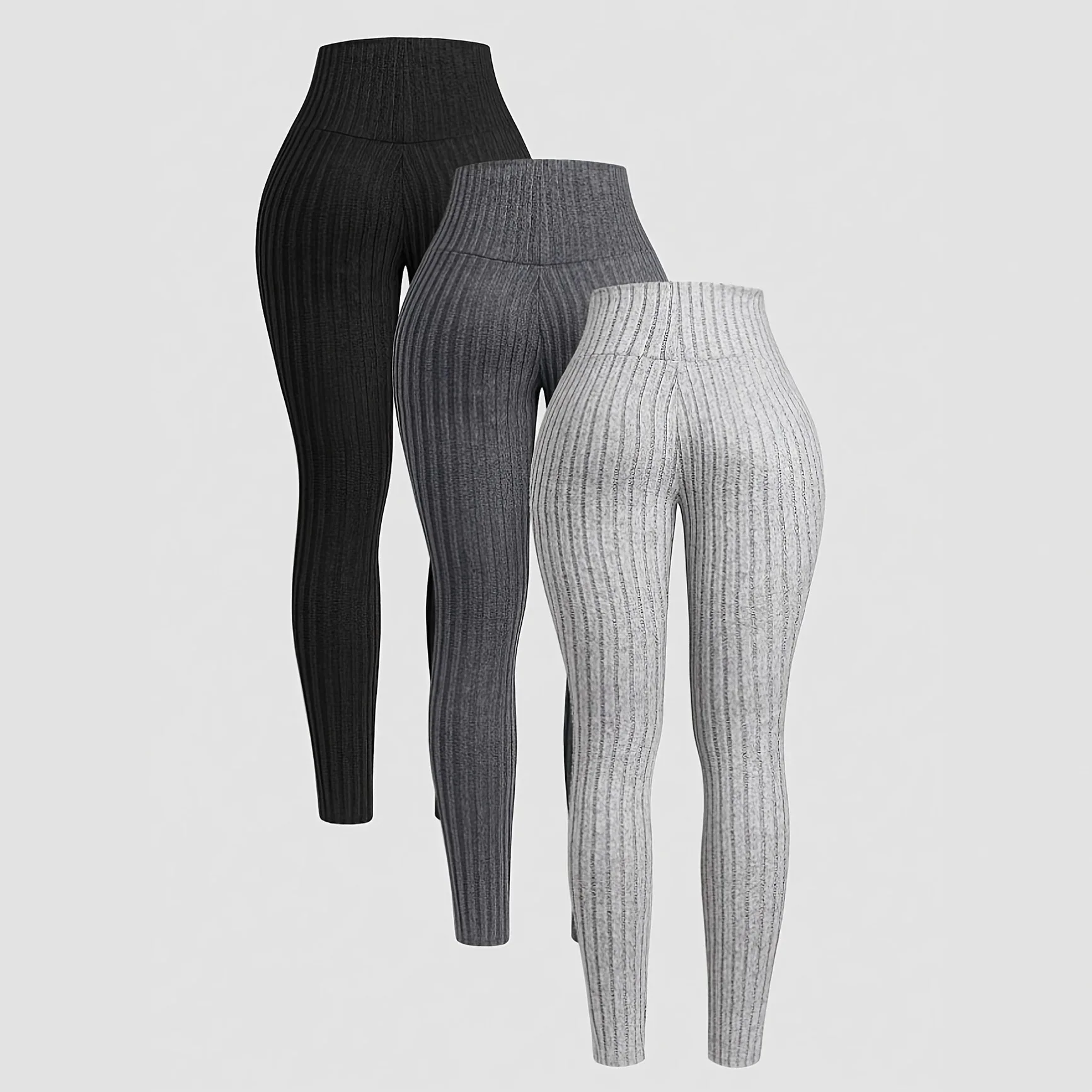 レディース無地パンツ　ゴムウエスト　紐付きワイドレッグスラックス