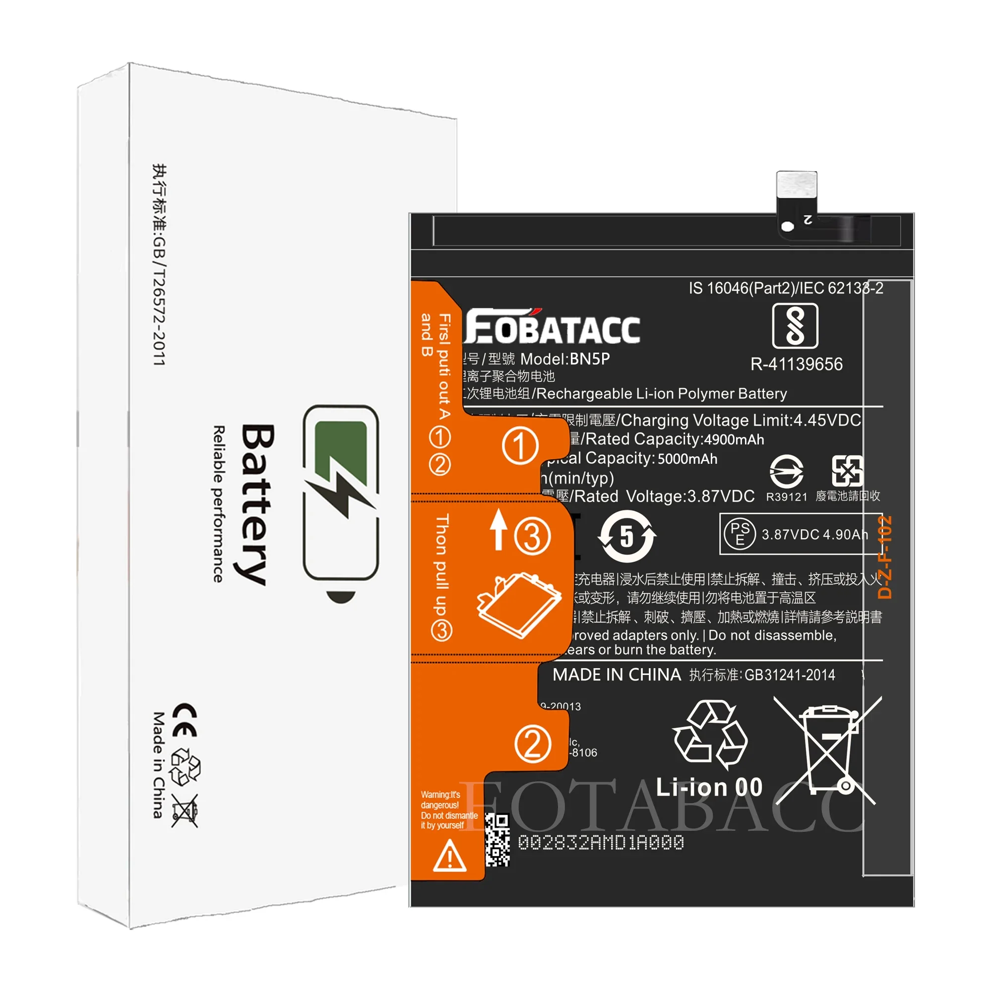 EOTABACC 100% New Original Battery BN5P For XIAOMI REDMI NOTE 13 5G/NOTE 13 4G Battery +Tools