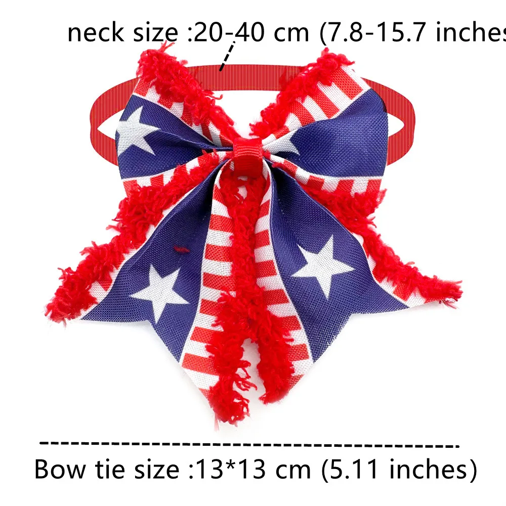 New American Independence Day Holiday Pet Dog Bow Tie 4th of July Pet Accessories for Small Middle Dog Bow Tie Pet Supplies