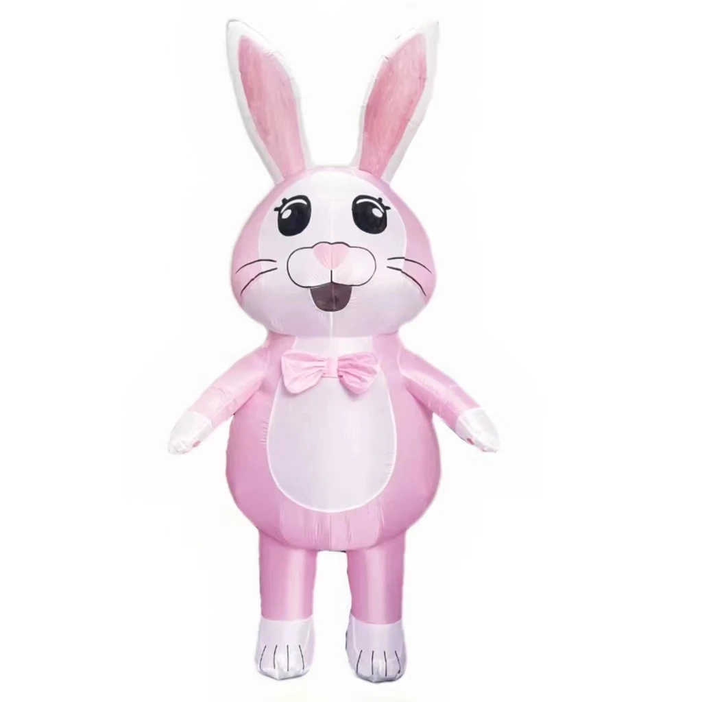 

Inflatable Bunny Mascot Costume Easter Bunny Props Halloween Carnival Fancy Dress Dress Set Adult Size