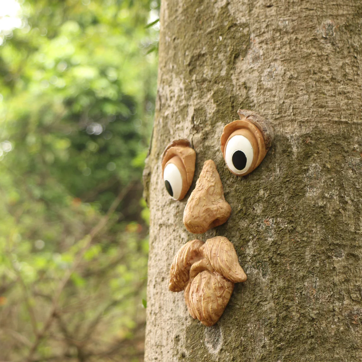 Cute Tree Face Tree Facial Features - Resin Tree Face Decoration Outdoor, Gardening Art Statue Making Decoration for Home Garden