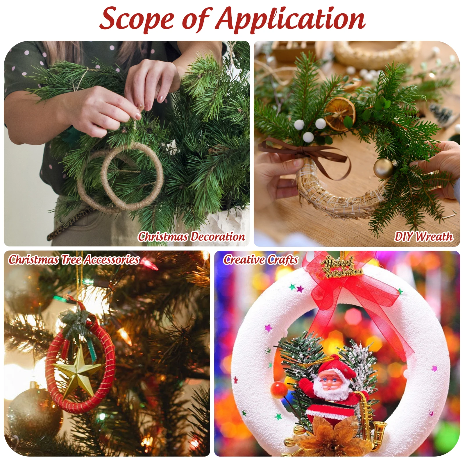 

30pcs Circular Ring DIY Material Craft Foam Rings Kids Handmade Paint Supplies Accessories Christmas Decorations