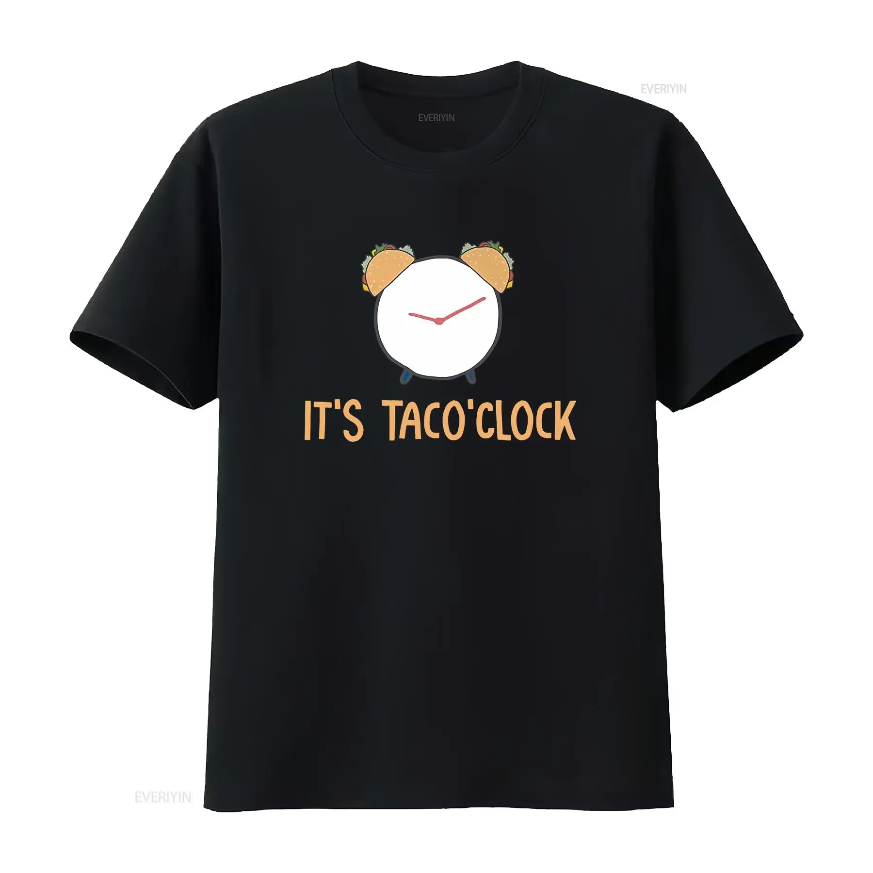 It's Taco' Clock Funny Taco Lovers T shirt vintage Washed Versatile streetwear Casual Slightly homme Soft Unisex Breathable