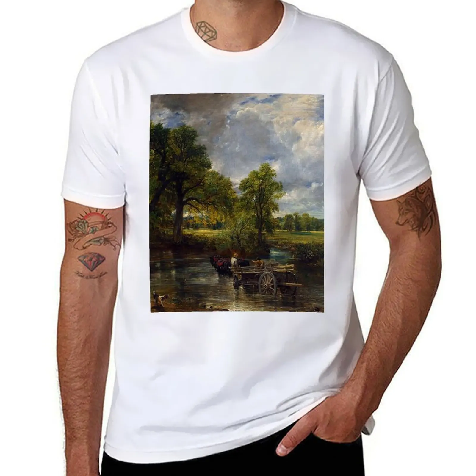 

Hay cotton Wain shirt 100% for The tshirt cotton John man T-Shirt Constable 100% t graphic - t shirts men