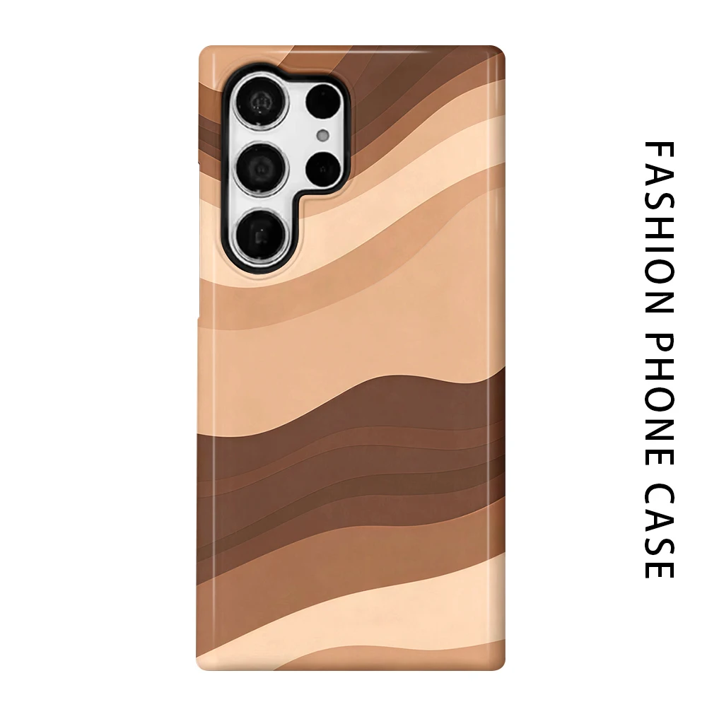 Layered Wavy Phone Case for For Samsung Galaxy S26 S25 S24 S23 S20 FE A56 A36 Ultra Glossy HD Hard Cover Film Shell