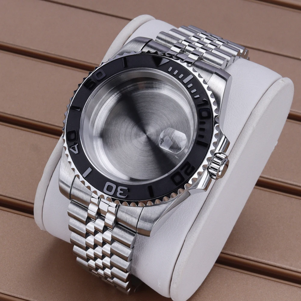 40mm-nh35-watch-case-band-sapphire-for-sub-gmt-nh35-nh36-nh34-eta2824-miyota8215-slide-buckle-jubilee-bracelet-yacht-case-nh-35