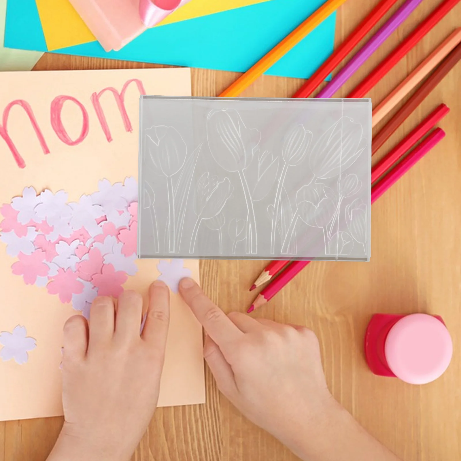 Plastic Embossing Die 3d Tulip Design Folder Scrapbooking Paper Crafts Blossom Flower Template