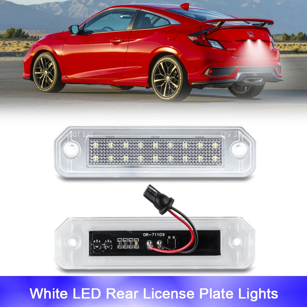 

18SMD Full White LED Reat Liense Plate Light Taillights For Honda Civic Coupe Civic Ferio CR-X del Sol Integra SJ Civic Sedan