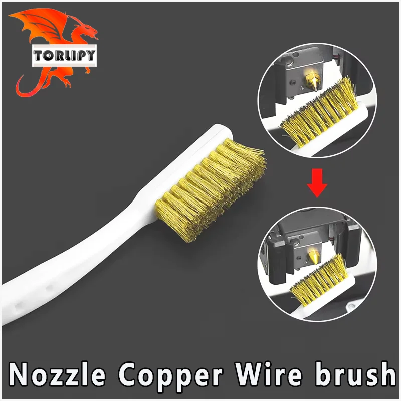 3D Printer Cleaner Tool Copper Wire Toothbrush Copper Brush Handle For Nozzle Heater Block Hotend Cleaning Hot Bed Parts