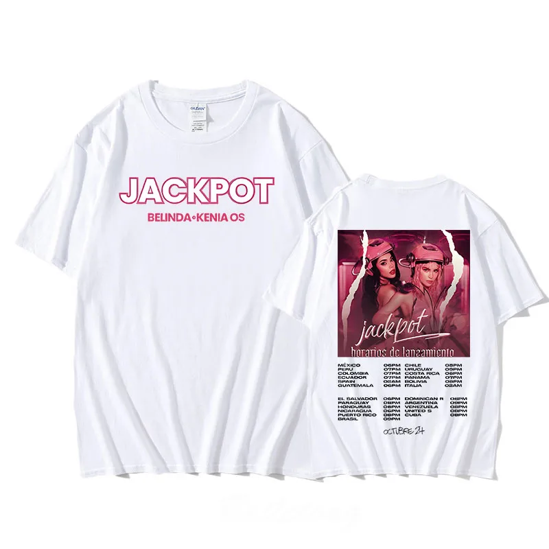 JACKPOT T-shirt Belinda & Kenia OS New Song Cotton Tee-shirt Graphic Printing Hip Hop Vintage Tshirt Sudaderas Gothic Punk Tees