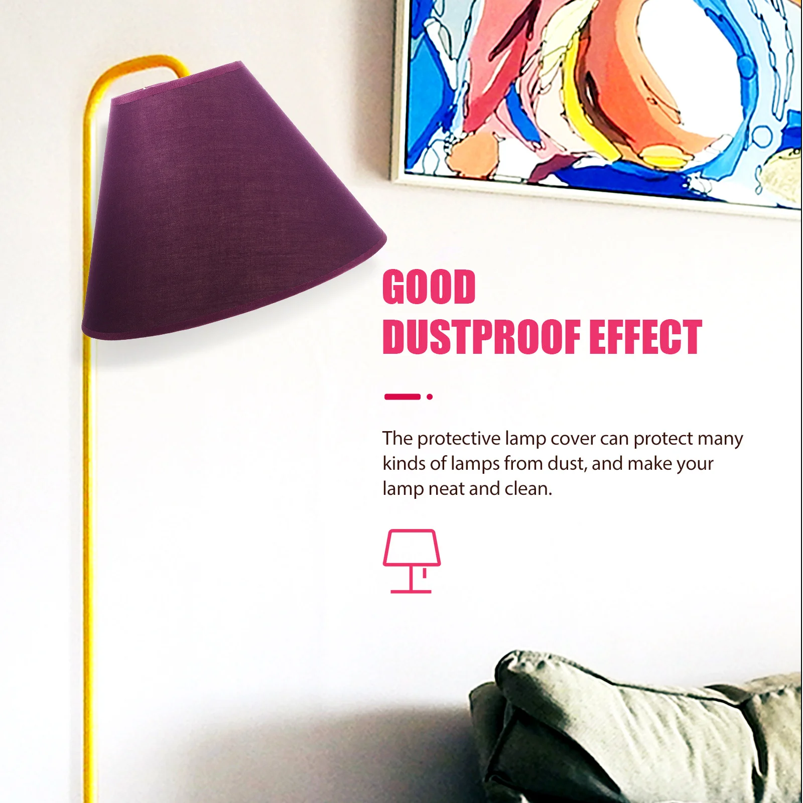 

E27 Fabric Shades Purple Cloth Lampshade for Table Floor Bedside Lamps Home Fabric Lamp Shades Decor Replacement Cover