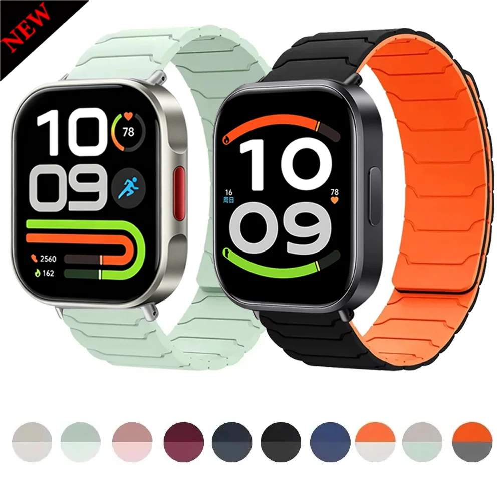 Magnetic Silicone watchban  For Redmi Watch 6 Active-Lite/6-5-4 Sports Comfortable Bracelet Correa For Xiaomi Mi Band 10 9 8 Pro