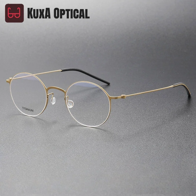 

Pure Titanium Round Optical Eyewear Progressive Computer Eyeglasses Women Men Prescription Myopia Lenses Anti blue light Glasse