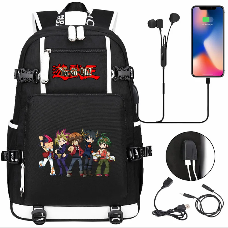 

Duel Monsters Yugi Muto Backpack Teenarges Schoolbag Men Women Fashion USB Charge Port Laptop Outdoor Bags Mochila