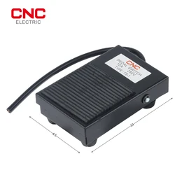 CNC 1pcs Metal Foot Switch Controller SPDT Foot Pedal Self Reset Cable 12cm Momentary 1NO1NC 10A/250V
