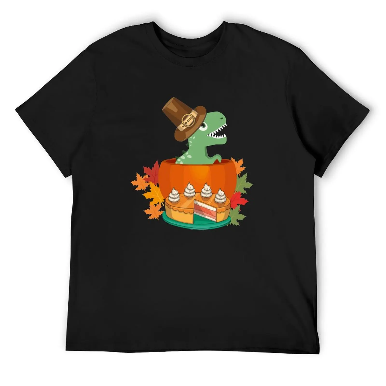 

Pilgrim Trex Dinosaur Pumpkin Pie T-Shirt anime t shirts Blouse funny shirt cotton mens fashion