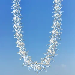 FishSheep Transparent Acrylic Spike Rivets Infinity Necklace for Man Punk Clear Thorns Necklace 2024 Men's Jewelry