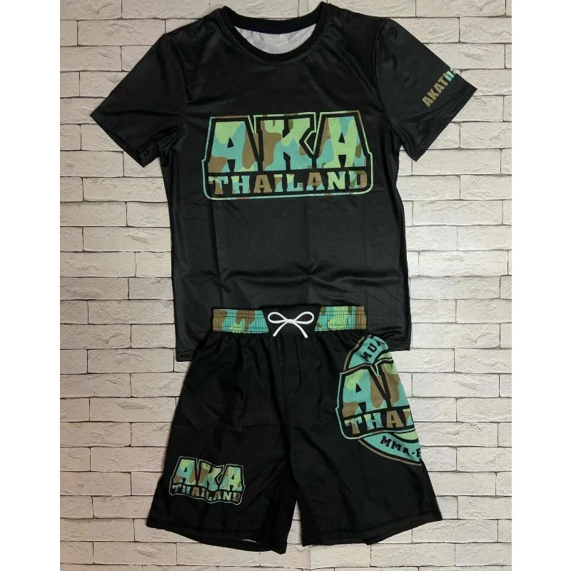 2026 New Summer Fitness Tracksuit, High Elasticity and Wear-Resistant, Short-Sleeve and Shorts, Unisex Muay Thai Training Suit