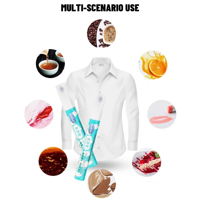 휴대용 얼룩 제거제 펜 노워시 인스턴트 얼룩 치료제 커피 얼룩 제거제 클린 브러쉬 여행 야외 비상 제거 펜