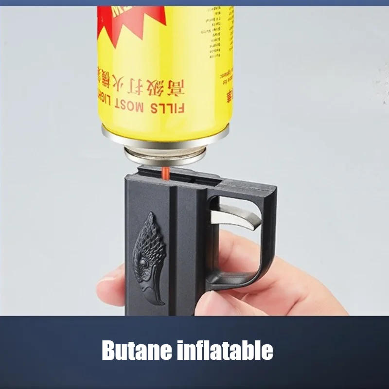 Portable Cigarette Case Lighter Hold 8 Ordinary Cigarettes Gun Type Split Jet Inflatable Windproof Lighters & Smoking Accessorie