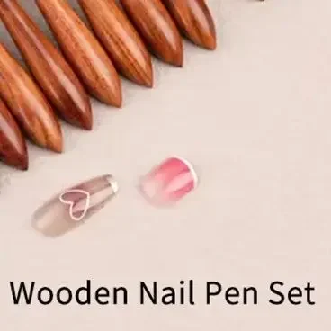 جديد خشب الصندل مسمار الغراء العلاج بالضوء القلم الأشعة فوق البنفسجية فرشاة جل القرع مقبض فرشاة المهنية مسمار فُرش رسم أدوات مانيكير