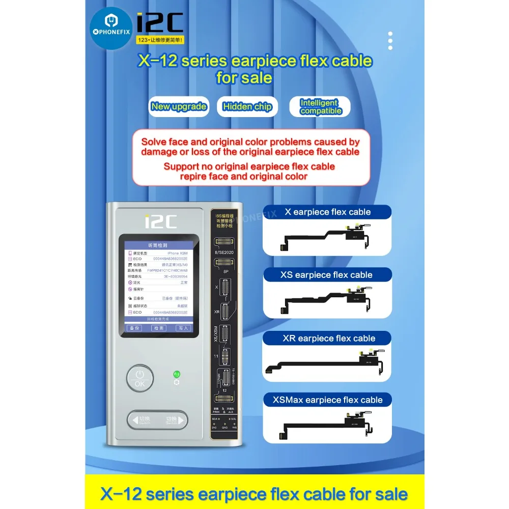 i2C i6S Receiver FPC Detection Board Earpiece Proximity Sensor Flex Cable For iPhone 8 -14PM / iPad Pro True tone Face ID Repair