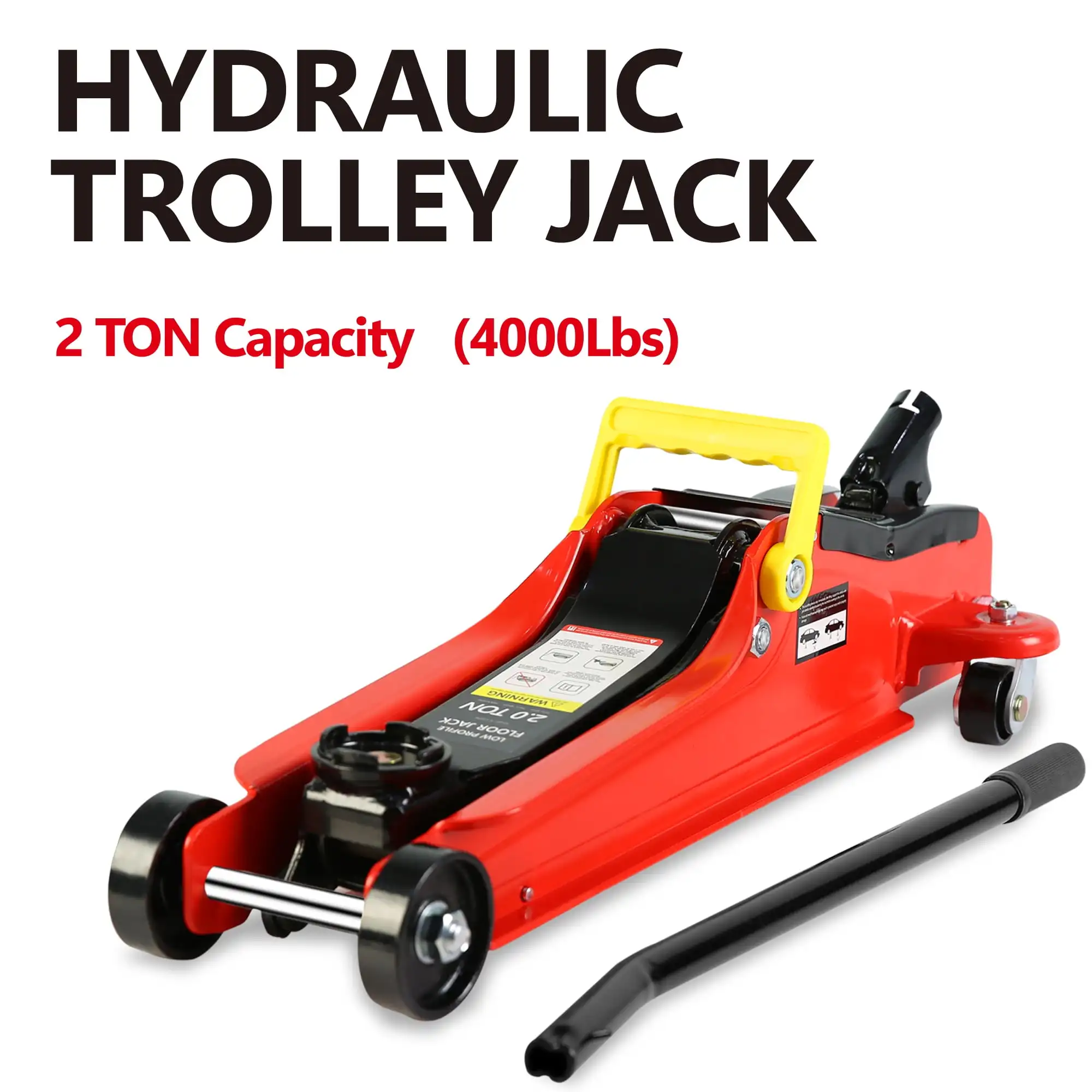 Low Profile Car Jack Lift, 2 Ton(4000LBS) Heavy-Duty Floor Jack with Hydraulic Lift Pump, 3.3
