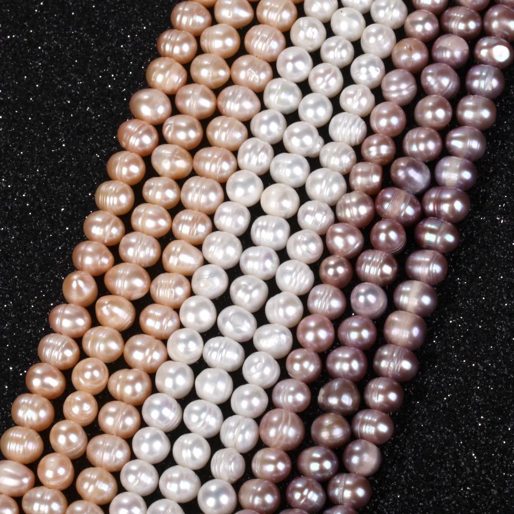 

2A 7-8mm Natural Pomato Freshwater Pearl Beads High Quality Punch Loose Beads for Jewelry Making DIY Necklace Bracelet Earring
