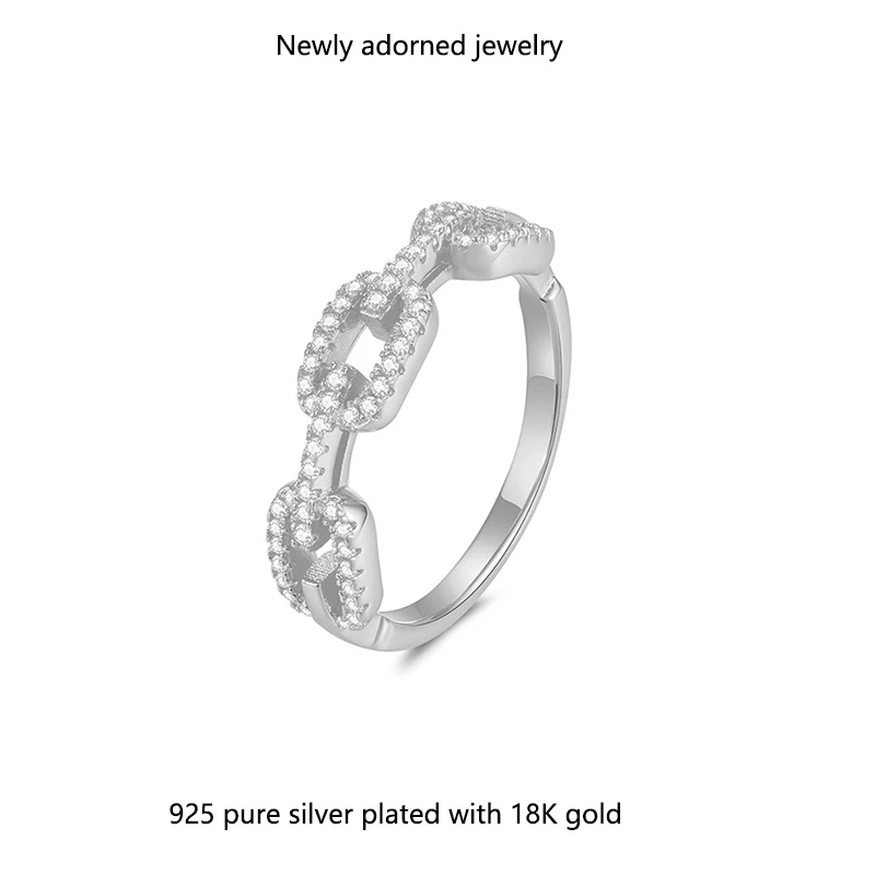 

S925 silver European and American cross-border bestseller 1.0mm moissanite ring electroplated design trendy exquisite fashion hi