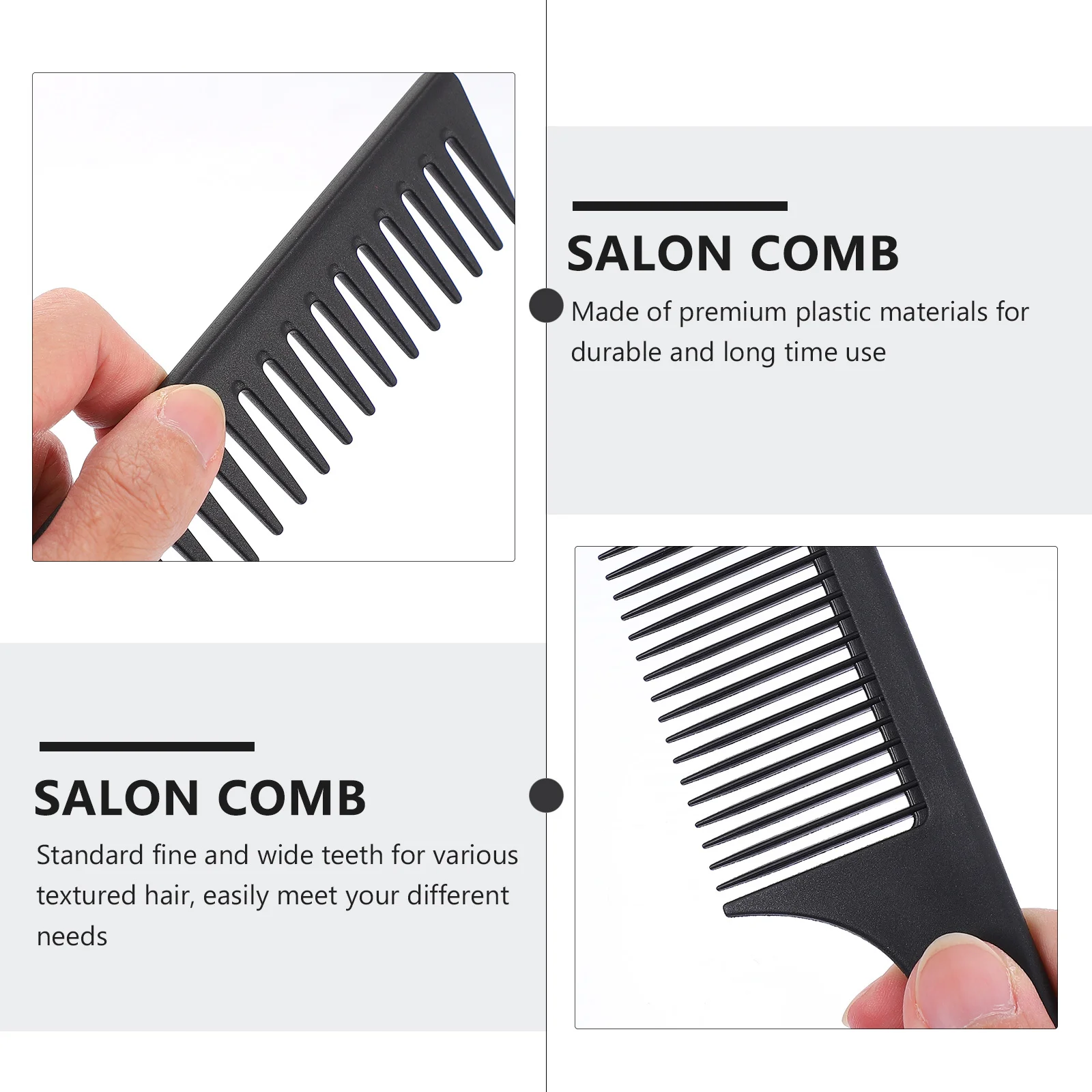 

5Pcs Carbon Fiber Comb Set Compact Portable Lightweight Fine Wide Teeth for Blending Detailing Salon Barber Hairdressing Styling