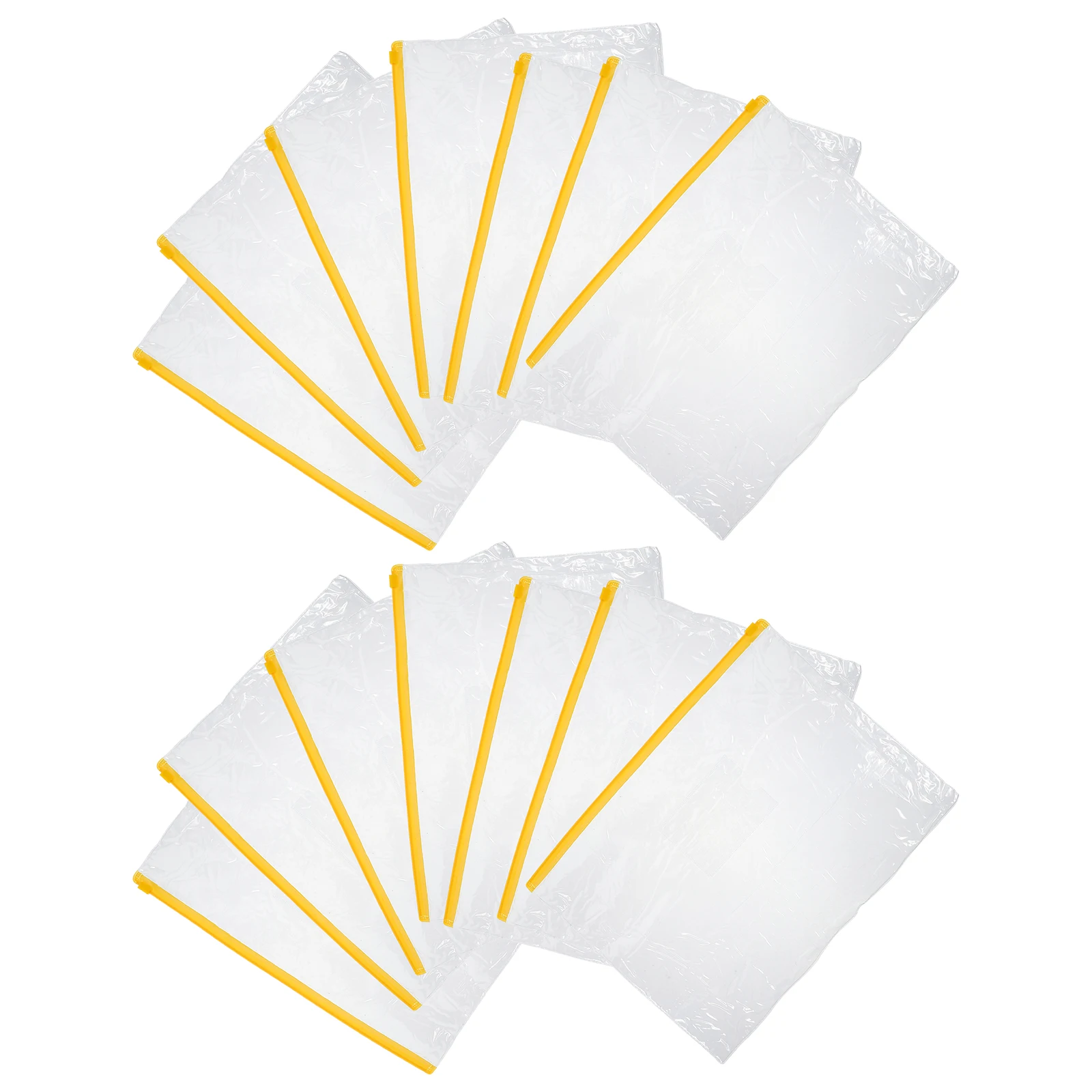 

20pcs A4 PVC Zipper File Folder Clear Document Pouch Reusable School Office Travel Storage Envelope Thick