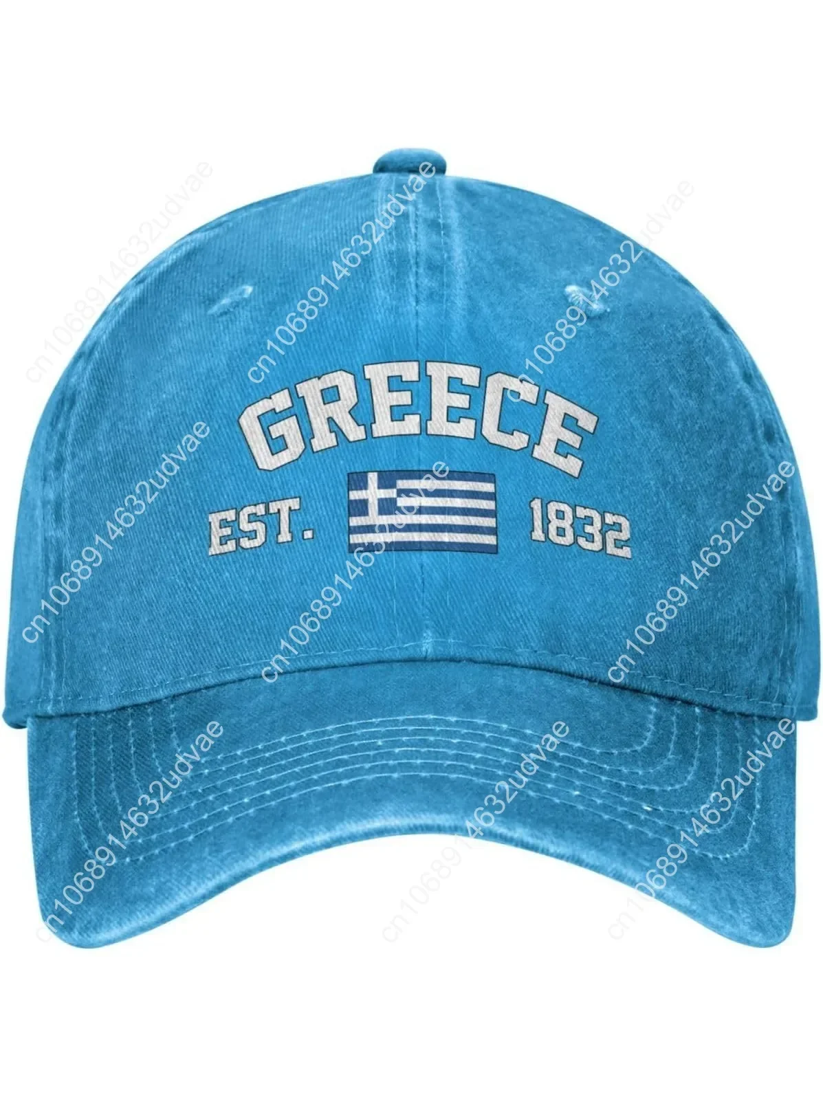 

Greece Flag Baseball Cap Denim Vintage Cotton Unisex Patriotic Hat