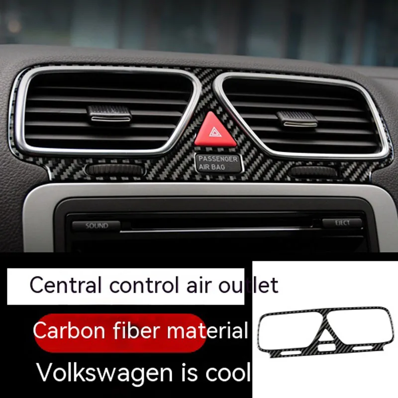 For Volkswagen Scirocco carbon fiber interior modification instrument panel central control air outlet decorative frame sticker