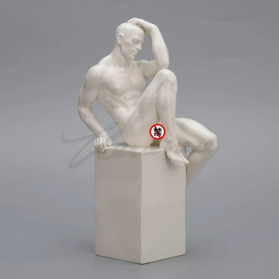 

Creative Ceramic Modern Room Decoration Thinker Statue Body Art Nude Men Sculpture Figurine Art Collectible Decor Birthday Gift