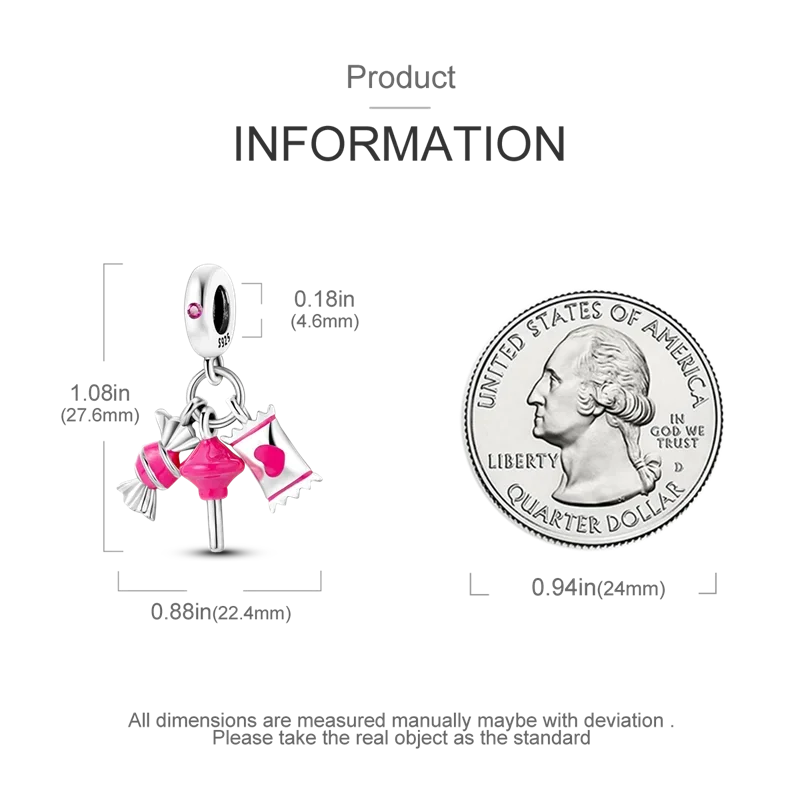 لطيف الوردي الحلو كاندي الخرز 925 فضة الخرز الأصلي صالح الأصلي 925 سحر خرز سوار مجوهرات هدايا للنساء