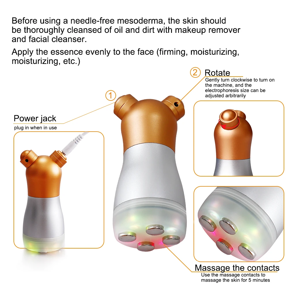 Électroporation faciale RF, 3 couleurs, 6 Modes, photon LED, raffermissement de la peau, élimination des rides, Lifting du visage, mésothérapie, masseur par vibrations