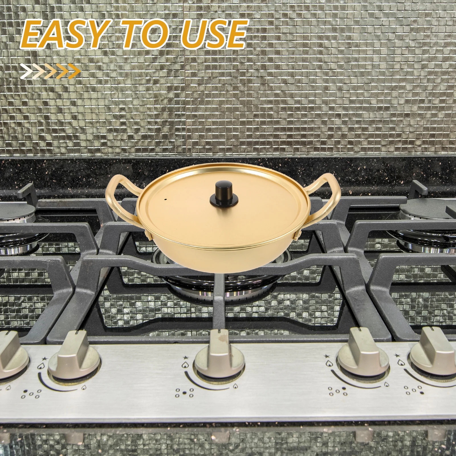 

1 шт. алюминиевый корейский горшок для рамэна, бинауральный горшок с двойными ушками, антипригарный горшок для лапши для кухни, тушения супа, приготовление лапши быстрого приготовления