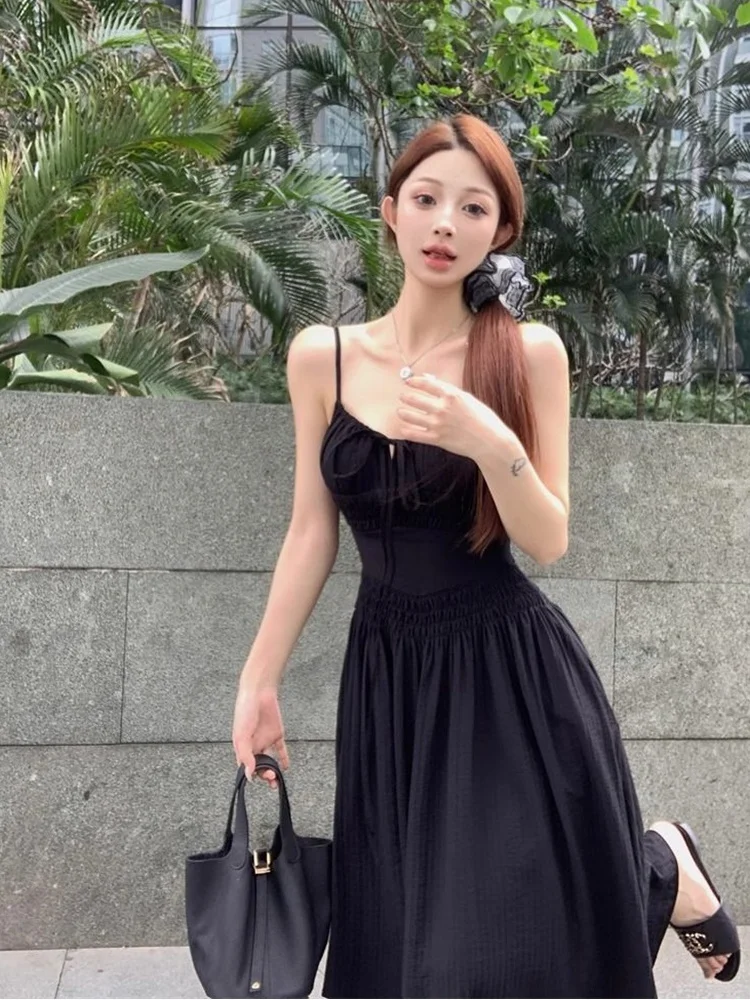 エレガントでセクシーなバックレスストラップドレス レディース 夏休み Aラインスカート ホワイト ウエストシェイプ スリムロングドレス