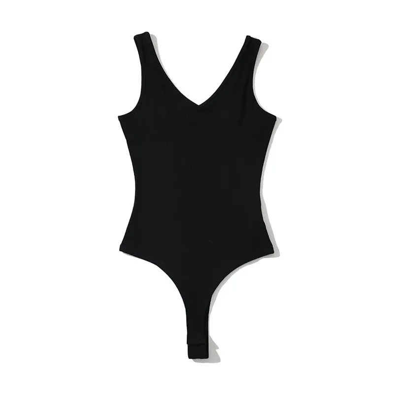 BM Sle V-Ne-Piece Women's Summer Sexy Bal Crop Top Strap Vest Streetwear Pure Color Button Detail Slim Fit