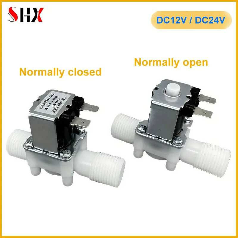 12V 24V 110V 220V normally closed solenoid valve External thread plastic normally open water valve for 0.02-0.8mpa pressure 1/2\