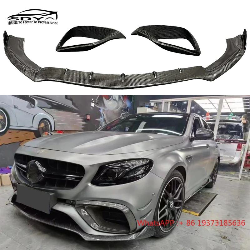 W213 E63 Pre Lci BB Style High Quality Carbon Fiber Front Lip Front Splitter Front Vent for Mercedes Benz W213 E63 S AMG Pre