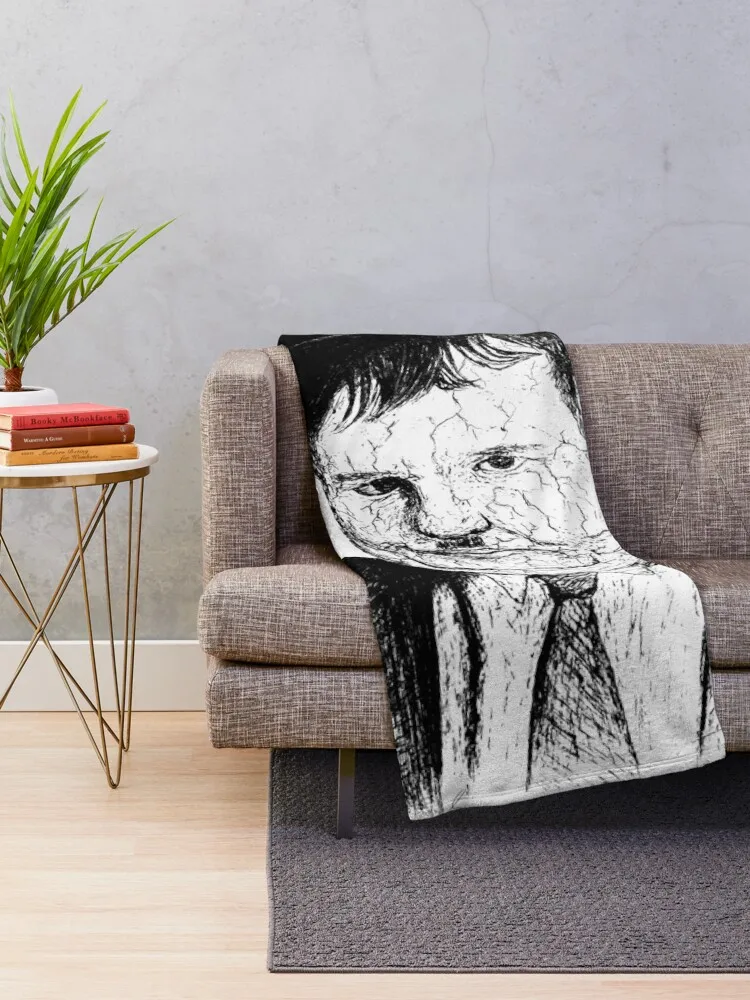 Poor Oliver Hardy Black Portrait Drawing Throw Blanket christmas decoration Hairy Luxury Brand Decorative Sofas Blankets