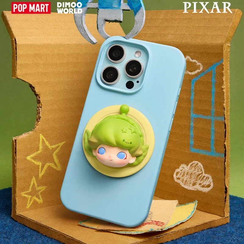 POP MART DIMOO WORLD PIXAR Series Magnetic Phone Holder Blind Box Mystery Box Toys Kawaii Ornaments Figurines Home Decor