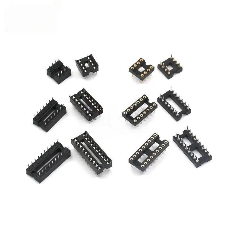 10Pcs DIP6 DIP8 DIP14 DIP16 DIP18 DIP20 DIP28 DIP40 Pins Round Hole IC Socket Connector DIP 6 8 14 16 18 20 24 28 40 Pin Socket