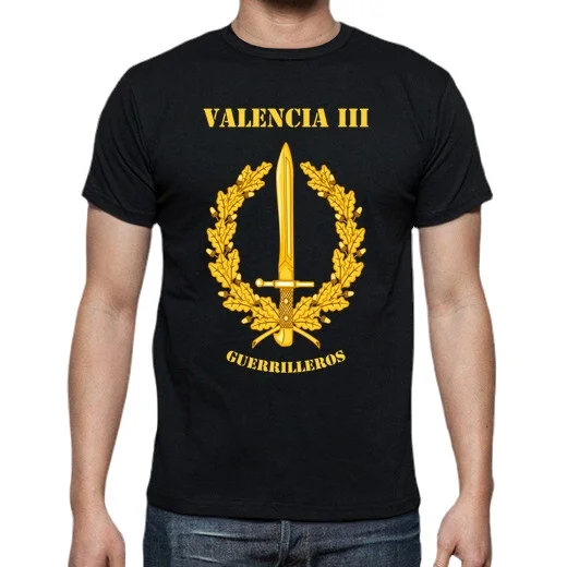 Spanish Legion GOE 3 Valencia Guerrilleros Emblem T-Shirt. Summer Cotton O-neck Men\'s Short Sleeve T-Shirt New S-3XL