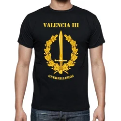 スペイン語の正当性3 valenciaguerllerosエンブレムTシャツ。メンズ半袖ラウンドネックTシャツ,コットン,S-3XL