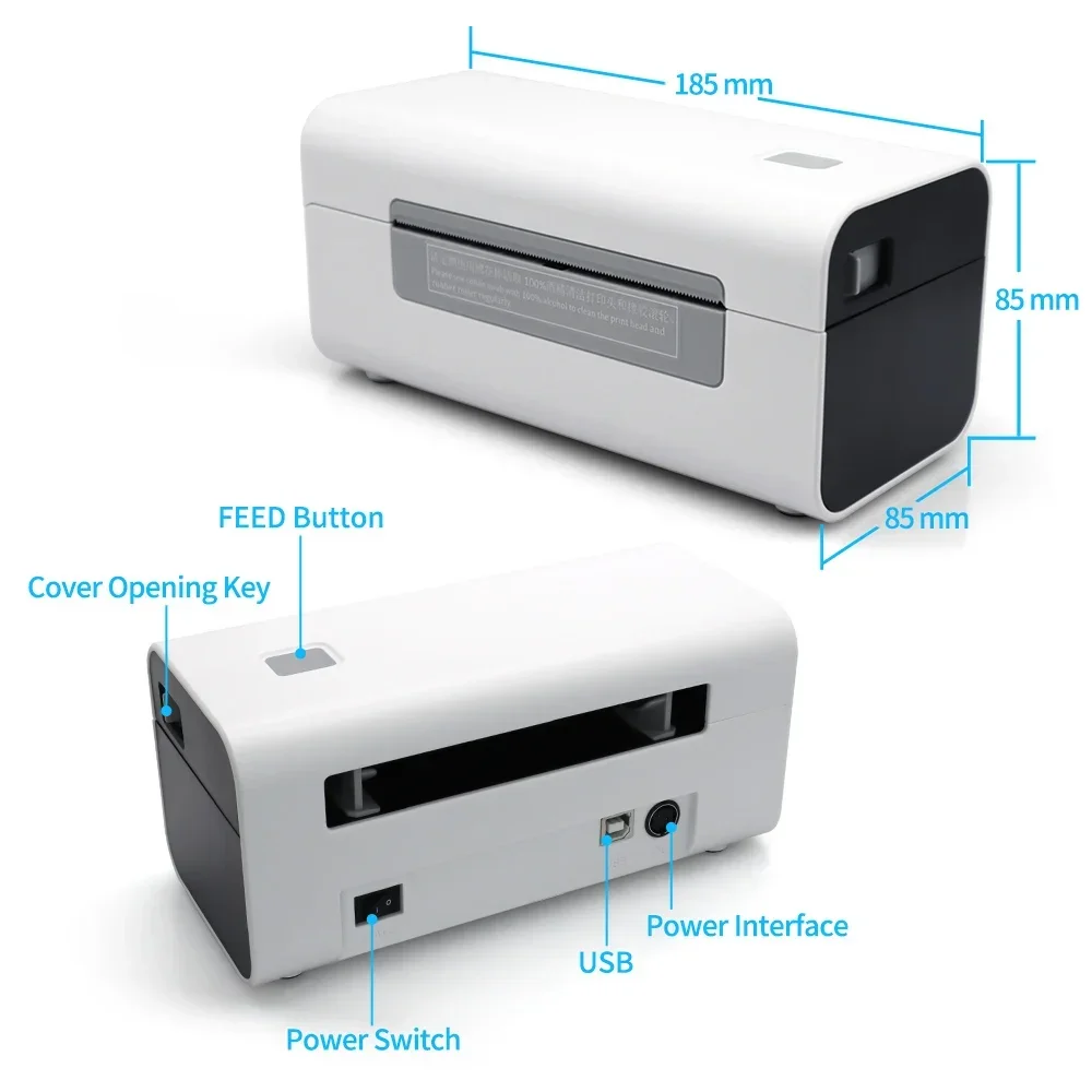 Imprimante de bordereau d'expédition de bureau portable, imprimante d'étiquettes de codes-barres à transfert thermique, rouleau d'autocollants 4x6, prix d'usine