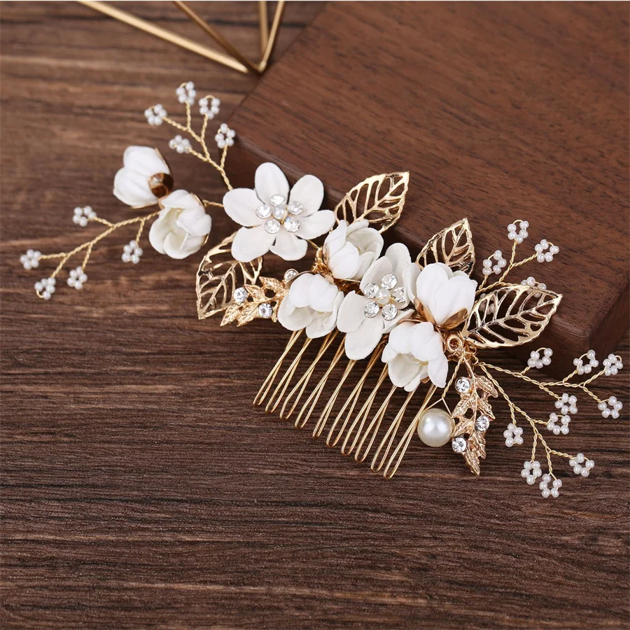 Korean bride wedding headdress Fashion blue purple pink white fresh hair combing women\'s children\'s bridesmaid hair accessories