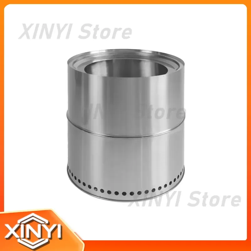 Stainless Steel Round Split Wood Stove Home Yard Bonfire BBQ Stove Winter Camping Heating Stove Fire Pit