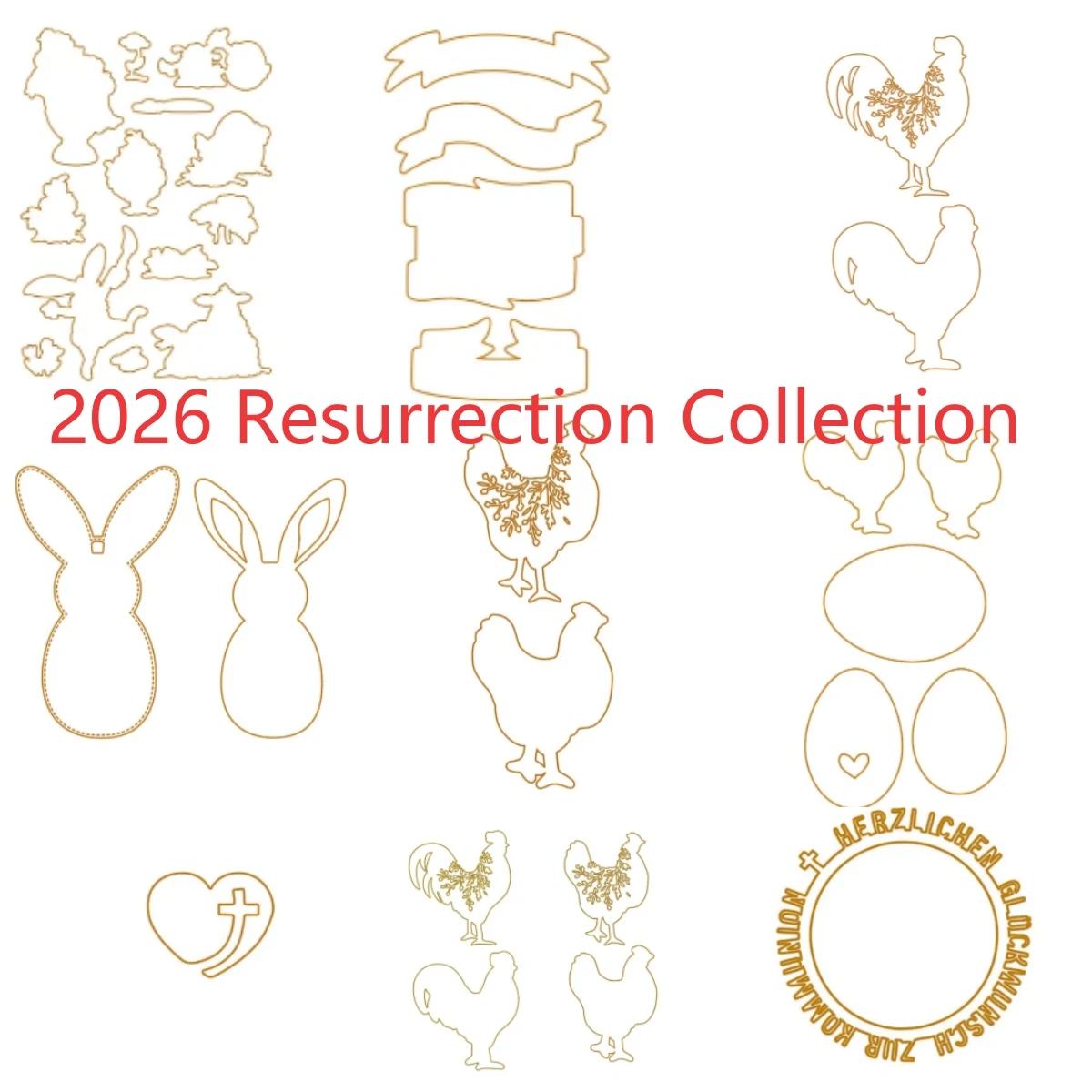 Easter Dog Collection 2026 New Metal Cutting Dies For Scrapbook Diary Decoration Embossing Template DIY Greeting Card Handmade